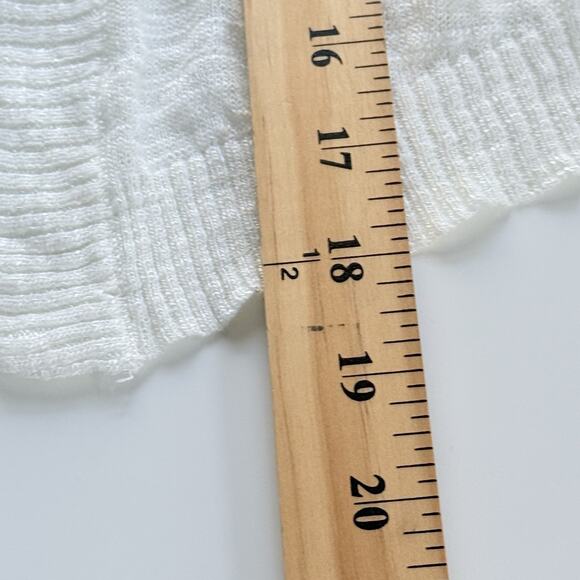 Torrid Cardigan Sweater 1X White Open Cropped Lightweight Semi Sheer NEW - Picture 4 of 7